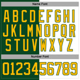 Custom Green Gold-White Split Fashion Hockey Lace Neck Jersey