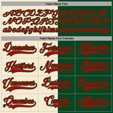 Custom Green Red-Cream Split Fashion Hockey Lace Neck Jersey