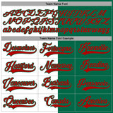 Custom Kelly Green Red-White Split Fashion Hockey Lace Neck Jersey