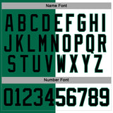Custom Kelly Green Black-White Split Fashion Hockey Lace Neck Jersey