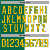 Custom Kelly Green Gold-White Split Fashion Hockey Lace Neck Jersey