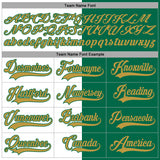 Custom Kelly Green Old Gold-White Split Fashion Hockey Lace Neck Jersey