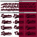 Custom Maroon Black-White Split Fashion Hockey Lace Neck Jersey