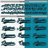 Custom Teal Black-White Split Fashion Hockey Lace Neck Jersey