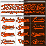 Custom Brown Orange-White Split Fashion Hockey Lace Neck Jersey