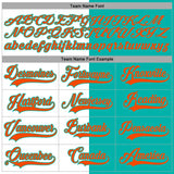 Custom Aqua Orange-White Split Fashion Hockey Lace Neck Jersey