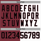 Custom Burgundy Black-White Split Fashion Hockey Lace Neck Jersey