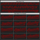 Custom Black Red Split Ripped Pattern Baseball Pullover Sweatshirt Hoodie