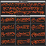 Custom Black Orange Split Ripped Pattern Baseball Pullover Sweatshirt Hoodie