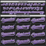 Custom Black Purple-White Split Ripped Pattern Baseball Pullover Sweatshirt Hoodie