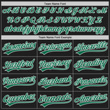 Custom Black Kelly Green-White Split Ripped Pattern Baseball Pullover Sweatshirt Hoodie