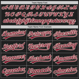 Custom Black Crimson-Cream Split Ripped Pattern Baseball Pullover Sweatshirt Hoodie