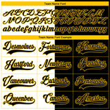 Custom Black Yellow-White Split Fashion Hockey Lace Neck Jersey