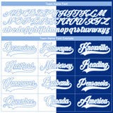 Custom Royal Light Blue-White Split Fashion Hockey Lace Neck Jersey