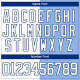 Custom Light Blue White-Royal Split Fashion Hockey Lace Neck Jersey