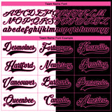 Custom Black Pink-White Split Fashion Hockey Lace Neck Jersey