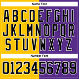 Custom Purple Black Yellow-White Split Fashion Hockey Lace Neck Jersey