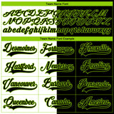 Custom Black Neon Green-White Split Fashion Hockey Lace Neck Jersey