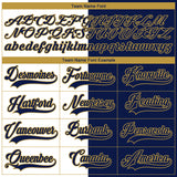 Custom Navy Old Gold-White Split Fashion Hockey Lace Neck Jersey