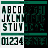 Custom Black Kelly Green-White Split Fashion Hockey Lace Neck Jersey