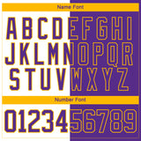 Custom Purple Gold-White Split Fashion Hockey Lace Neck Jersey