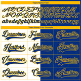 Custom Royal Gold-White Split Fashion Hockey Lace Neck Jersey