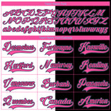 Custom Black Light Blue Pink-White Split Fashion Hockey Lace Neck Jersey