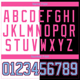 Custom Black Light Blue Pink-White Split Fashion Hockey Lace Neck Jersey