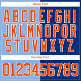 Custom Royal Orange Light Blue-White Split Fashion Hockey Lace Neck Jersey