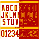 Custom Red Gold-White Split Fashion Hockey Lace Neck Jersey