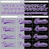 Custom Black Purple Gray-White Split Fashion Hockey Lace Neck Jersey