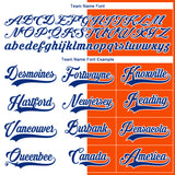 Custom Orange Royal-White Split Fashion Hockey Lace Neck Jersey