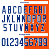 Custom Orange Royal-White Split Fashion Hockey Lace Neck Jersey
