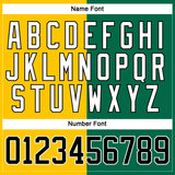 Custom Kelly Green Black Yellow-White Split Fashion Hockey Lace Neck Jersey
