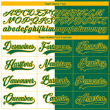 Custom Kelly Green Gold-White Split Fashion Hockey Lace Neck Jersey