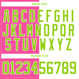 Custom White Neon Green-Pink Split Fashion Hockey Lace Neck Jersey