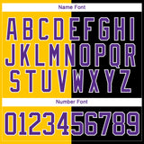 Custom Black Purple Yellow-White Split Fashion Hockey Lace Neck Jersey