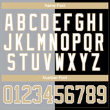 Custom Black Vegas Gold Gray-White Split Fashion Hockey Lace Neck Jersey