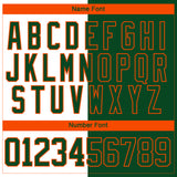Custom Green Orange-White Split Fashion Hockey Lace Neck Jersey