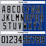 Custom Royal Black Gray-White Split Fashion Hockey Lace Neck Jersey