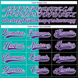 Custom Black Purple Aqua-White Split Fashion Hockey Lace Neck Jersey
