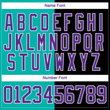 Custom Black Purple Aqua-White Split Fashion Hockey Lace Neck Jersey