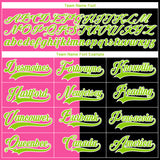Custom Black Neon Green Pink-White Split Fashion Hockey Lace Neck Jersey