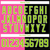 Custom Black Neon Green Pink-White Split Fashion Hockey Lace Neck Jersey