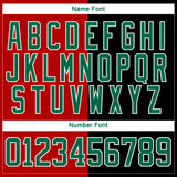 Custom Black Kelly Green Red-White Split Fashion Hockey Lace Neck Jersey