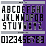 Custom Purple Black Gray-White Split Fashion Hockey Lace Neck Jersey