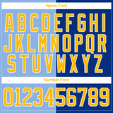 Custom Royal Gold Light Blue-White Red-Royal Split Fashion Hockey Lace Neck Jersey