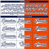 Custom Orange White-Navy Split Fashion Hockey Lace Neck Jersey