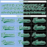 Custom Black Kelly Green Light Blue-White Red-Royal Split Fashion Hockey Lace Neck Jersey