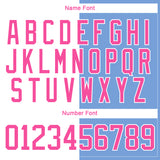 Custom Powder Blue Pink-White Split Fashion Hockey Lace Neck Jersey